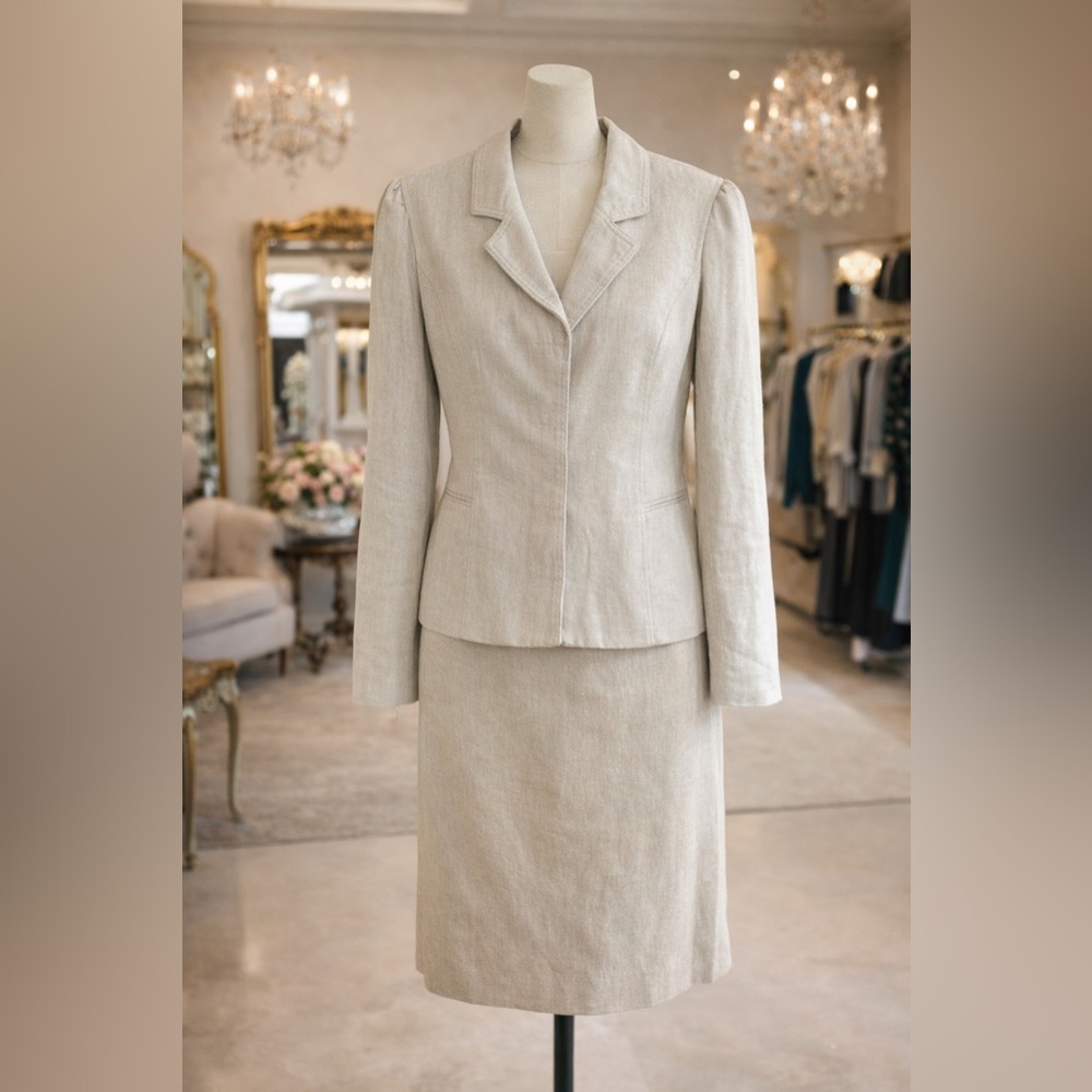Isaac Mizrahi Cream Blazer with Matching Skirt